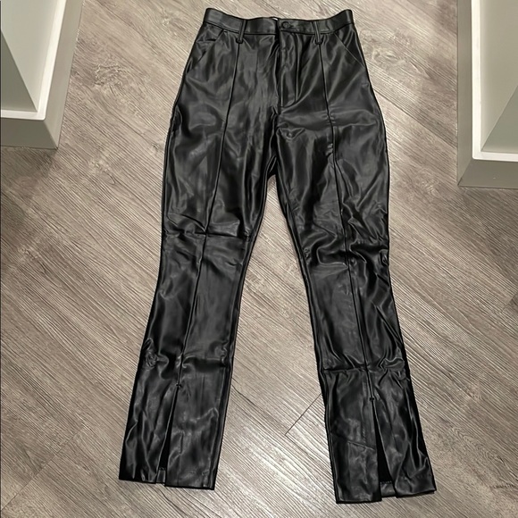 Black Faux Leather Pants - Picture 1 of 6